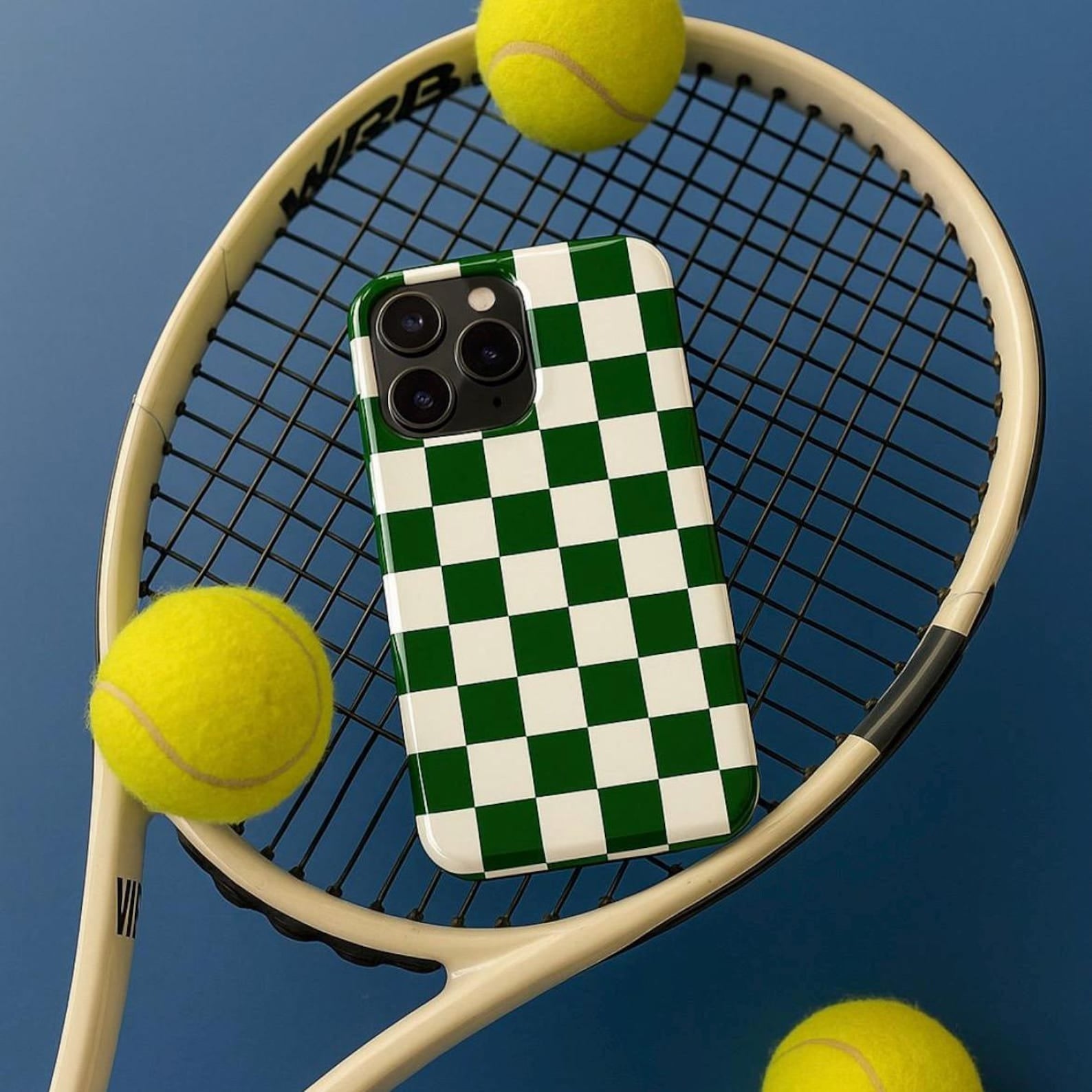 Green Checkered iPhone Case, Checkerboard Pattern Phone Cover, Slim & Tough Protective Case for iPhone, Simple Aesthetic Phone Cover