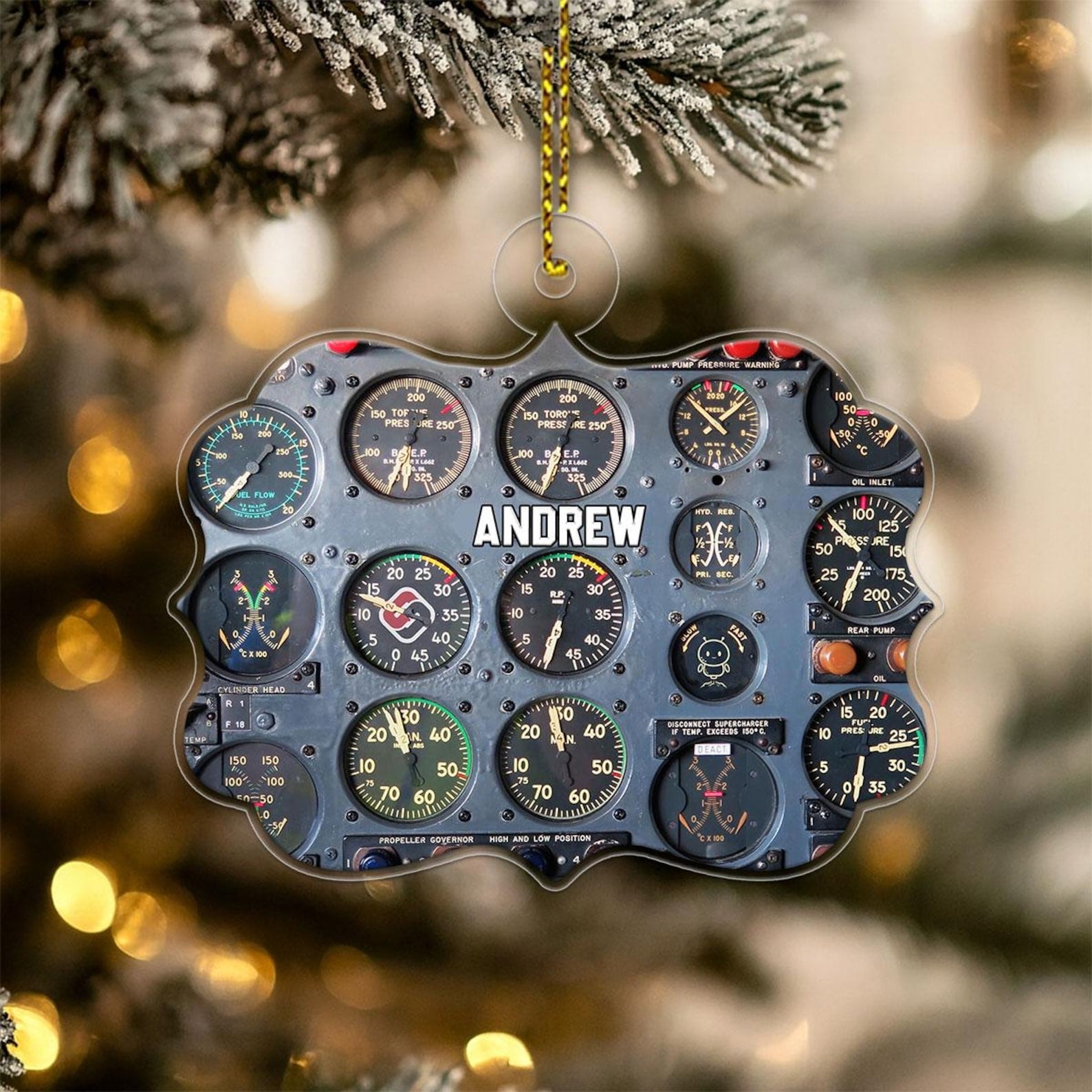 Custom Name Pilot Gift for Husband or Daddy - Personalized Aviation Ornament - Airplane Keepsake - Christmas Decoration for Pilots