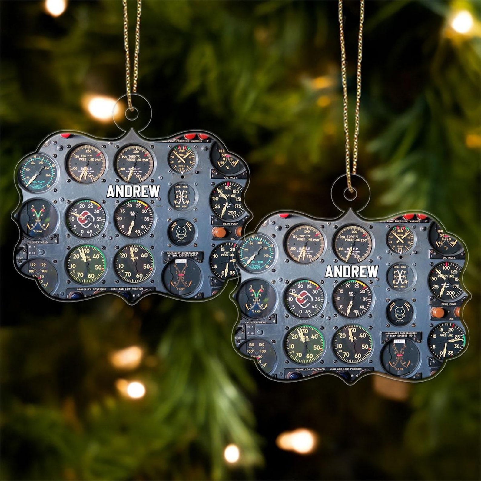 Custom Name Pilot Gift for Husband or Daddy - Personalized Aviation Ornament - Airplane Keepsake - Christmas Decoration for Pilots