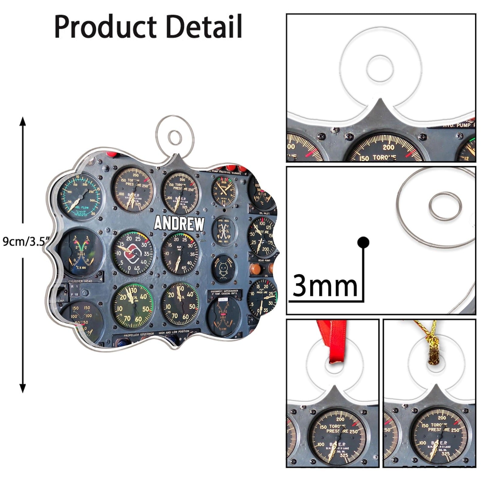 Custom Name Pilot Gift for Husband or Daddy - Personalized Aviation Ornament - Airplane Keepsake - Christmas Decoration for Pilots