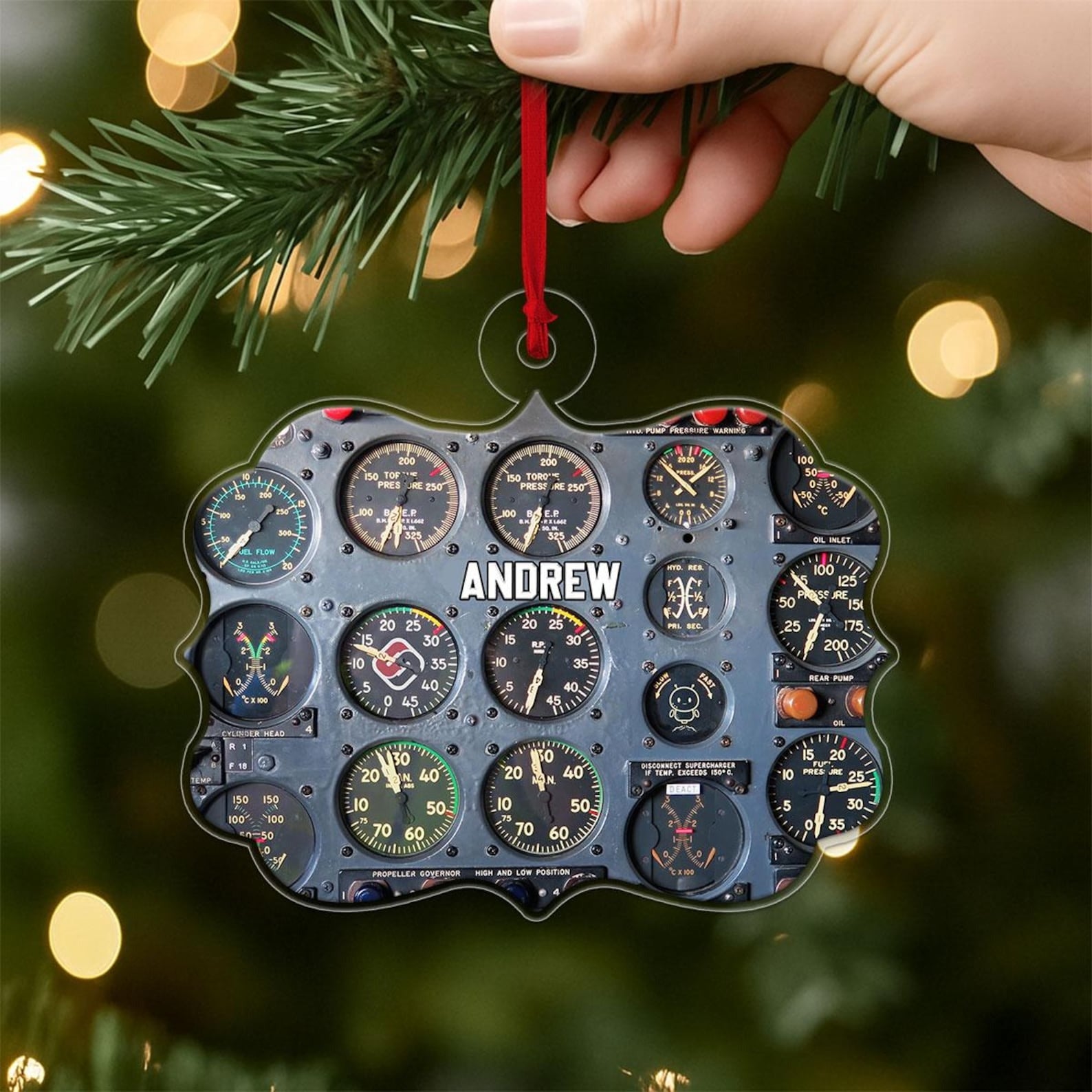 Custom Name Pilot Gift for Husband or Daddy - Personalized Aviation Ornament - Airplane Keepsake - Christmas Decoration for Pilots